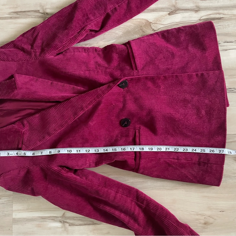 & Other Stories Burgundy Berry Corduroy Double Breasted Blazer - Picture 6 of 9